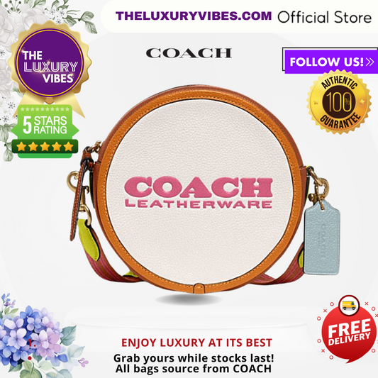 COACH Kia Circle Bag In Colorblock-Brass/Chalk Multi CA098