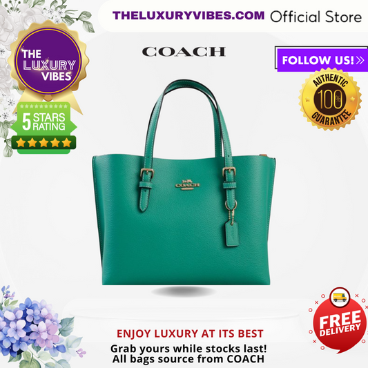 COACH Mollie Tote 25 Green Vanilla