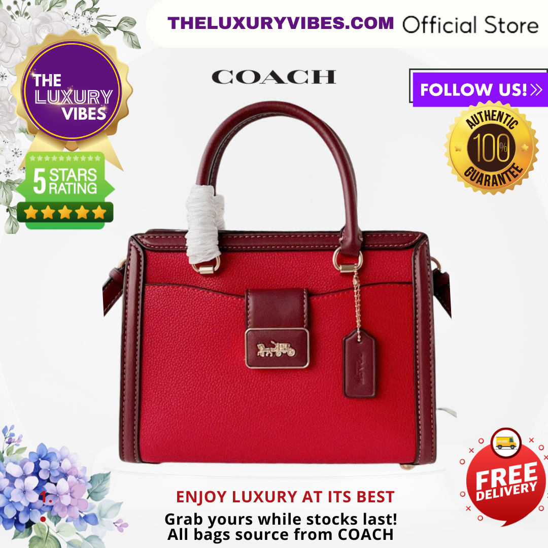 COACH Grace Carryall Colorblock Red CC140