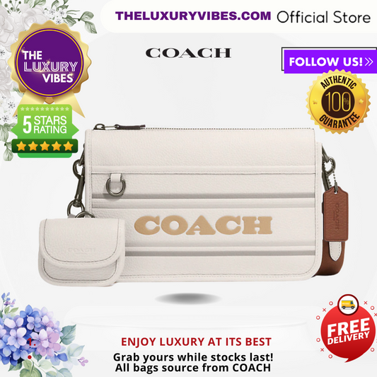 COACH Heritage Convertible Crossbody With Coach Stripe (CG998) - Gunmetal/Chalk