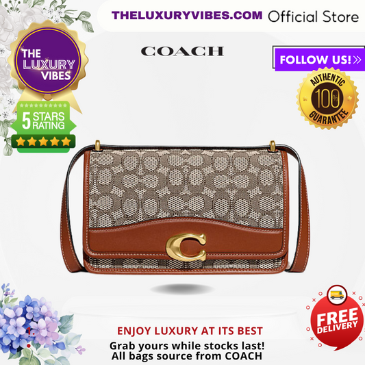 COACH Bandit Shoulder Bag In Signature Textile Jacquard In Brown CD709