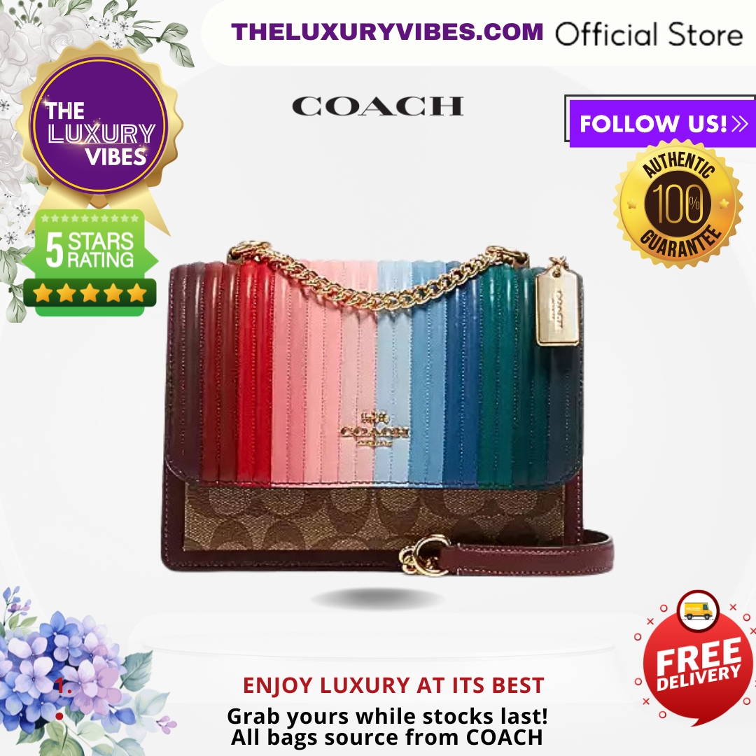 COACH Klare Crossbody With Rainbow Linear Quilting - Dark Rainbow