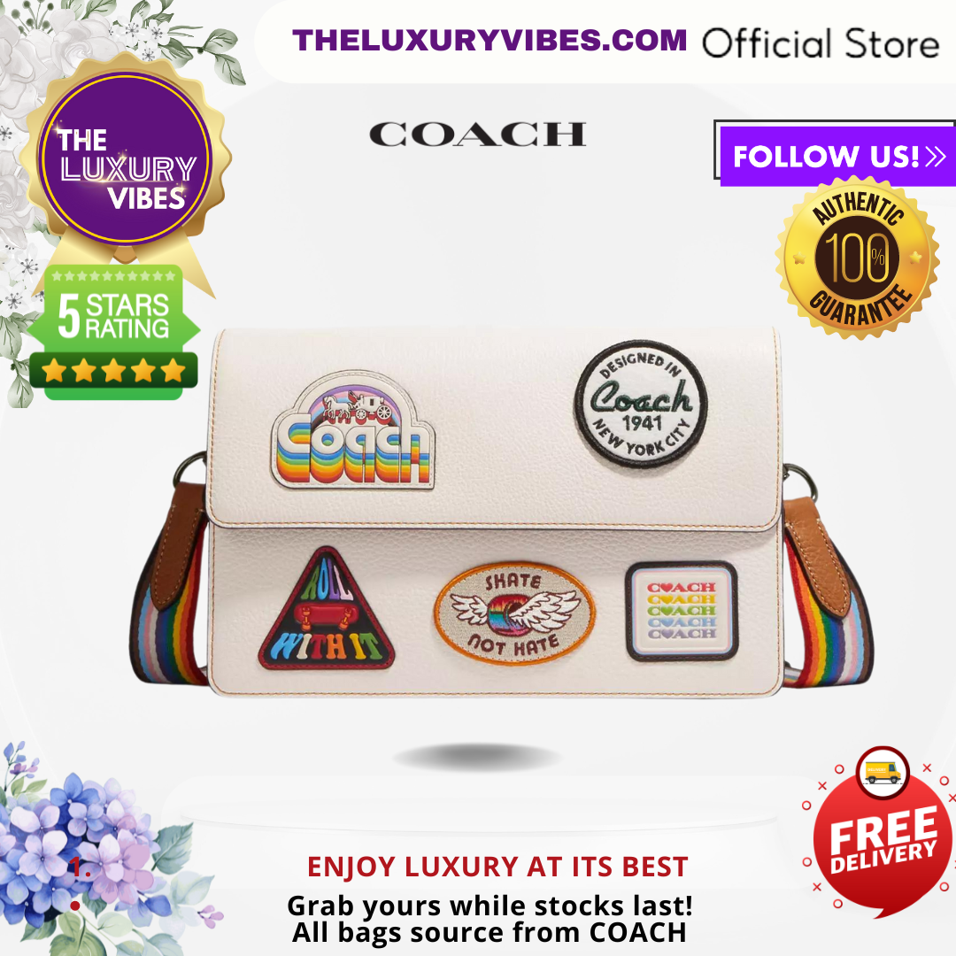 COACH Turner Flap Crossbody In White Patches - CJ515