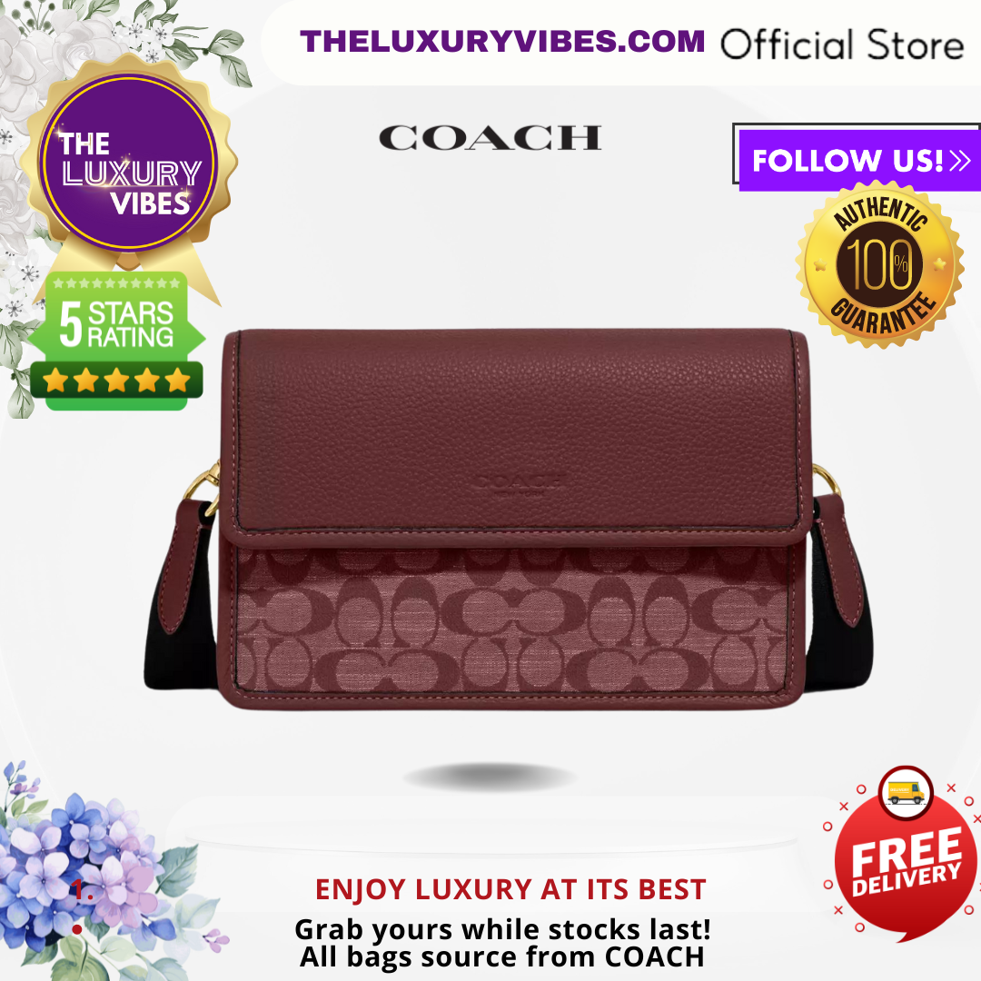 COACH Turner Flap Crossbody In Wine CH828