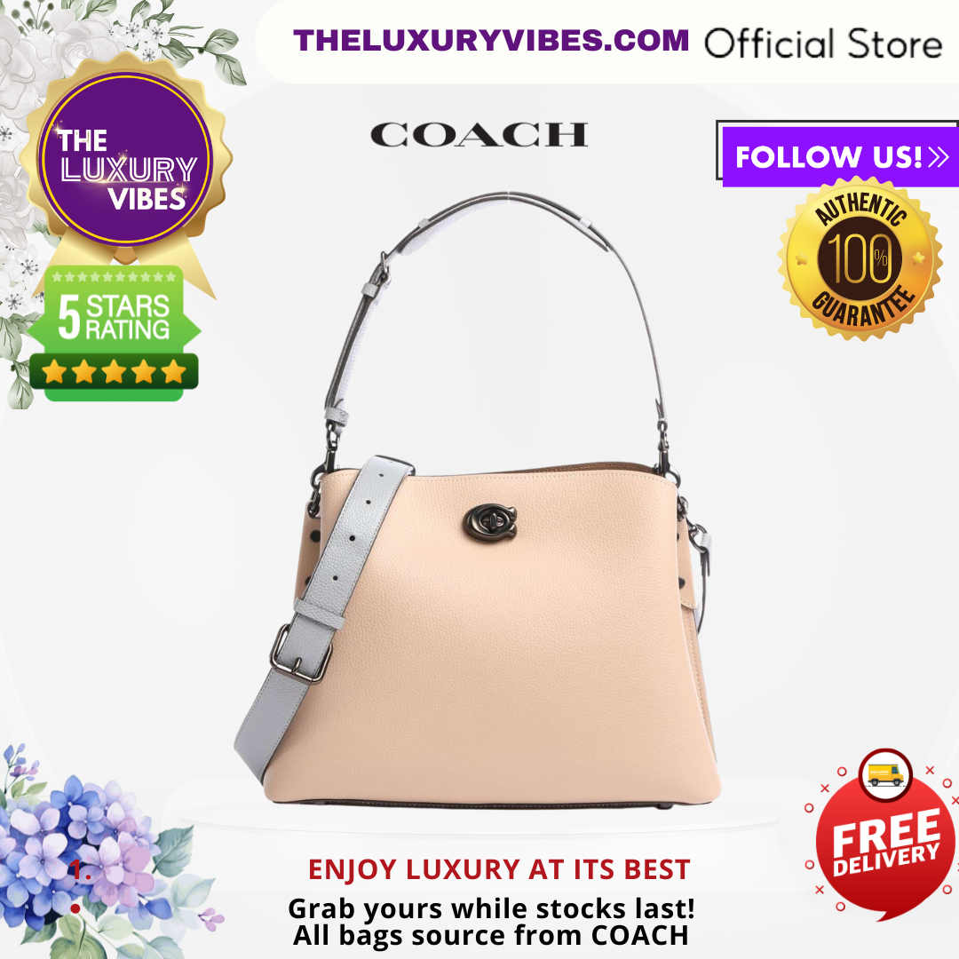 COACH Willow Shoulder Bag In Colorblock Beige C2590