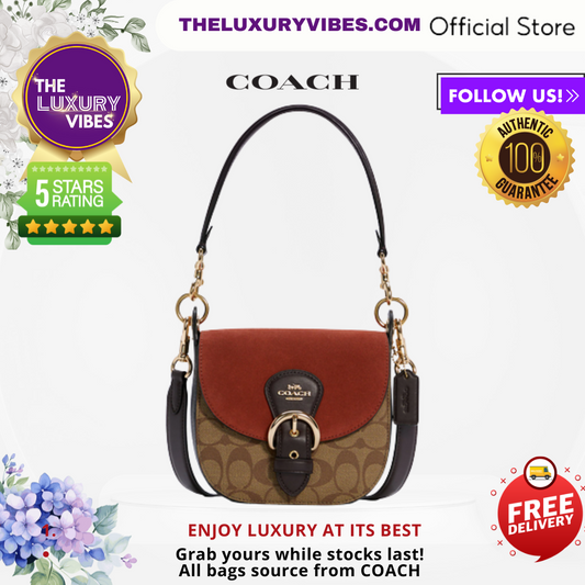 COACH  Kleo Shoulder Bag 17 In Signature Canvas-Gold/Khaki Multi-C5691