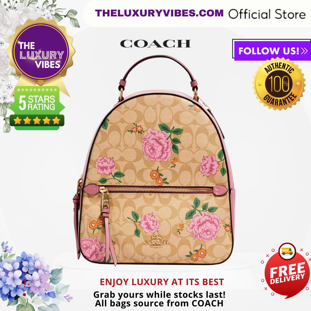 COACH Jordyn Backpack In Signature Canvas With Prairie Rose Print 3011