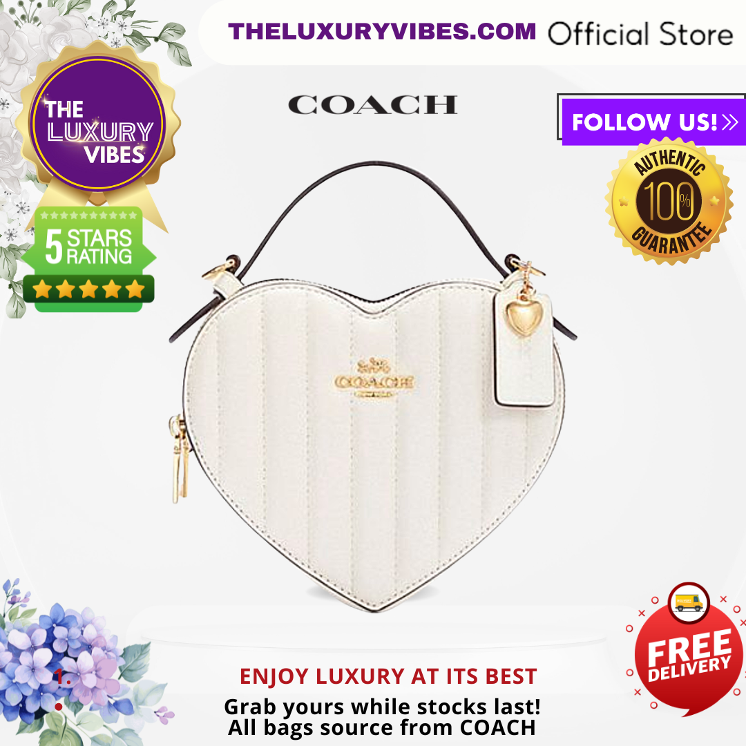 Coach Heart Crossbody Quilt in White