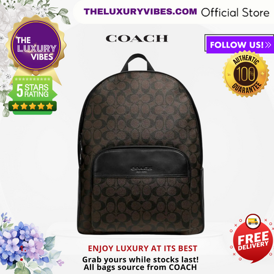 COACH Houston Backpack Signature Canvas in Brown 72482