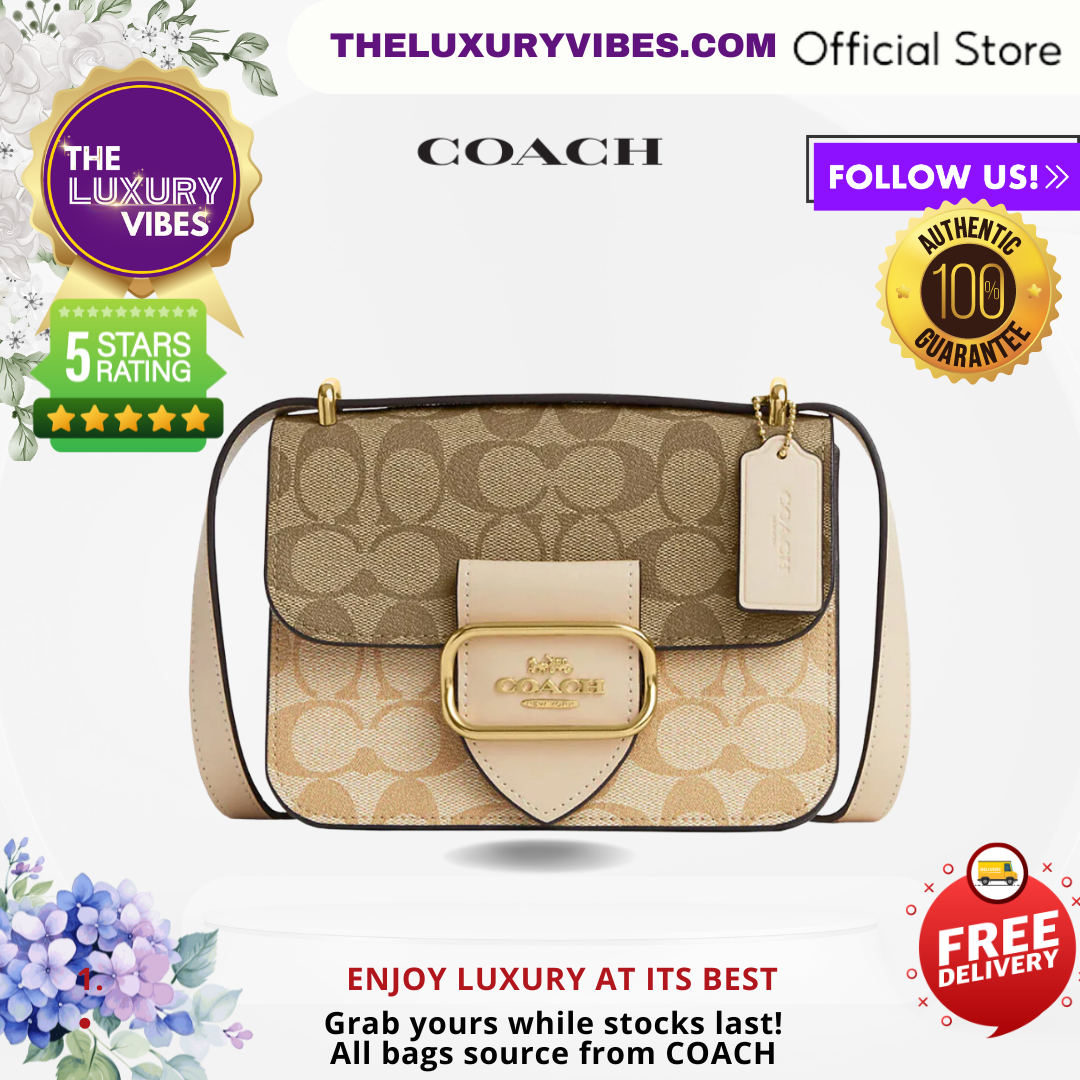 COACH Morgan Square Crossbody in Block Signature Canvas Khaki Multi CL429