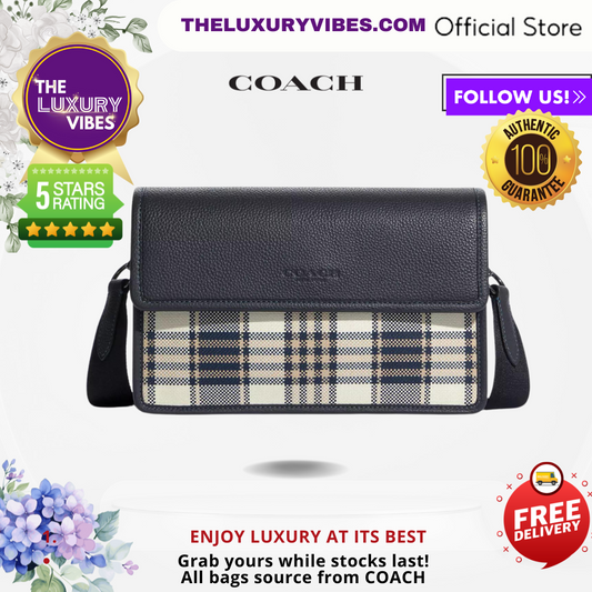 COACH Turner Flap Crossbody In Garden Plaid- C8186