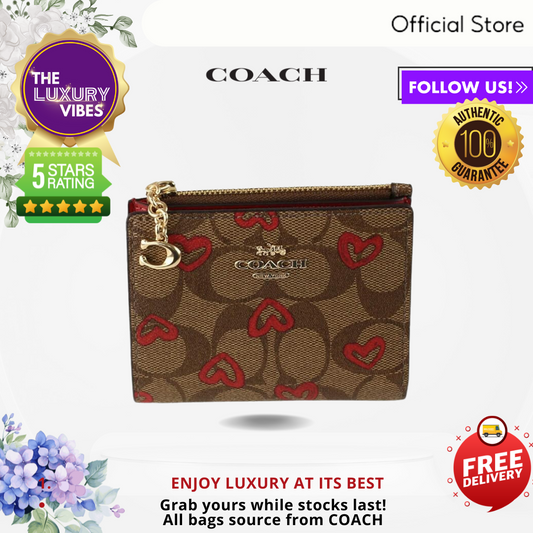 COACH Snap Card Case Wallet in LOVE Print 91054