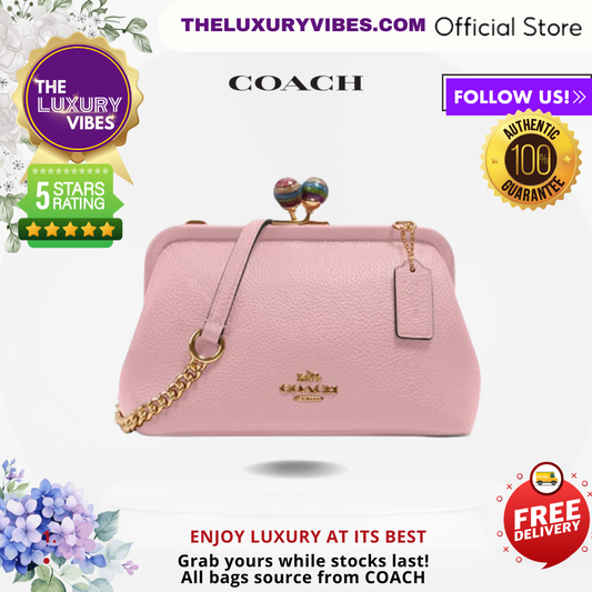 COACH Nora Kisslock Crossbody- Pink