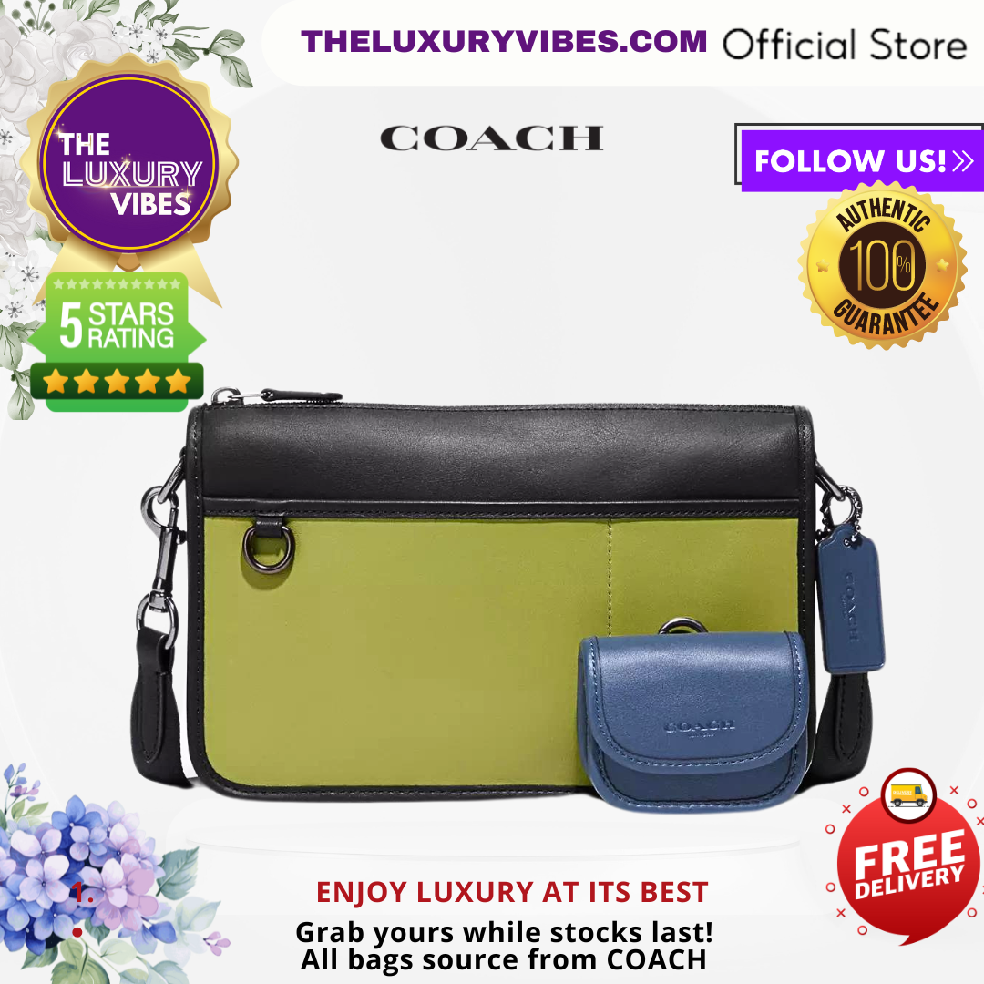 COACH Heritage Convertible Crossbody with Hybrid In Colorblock Green Multi  (COACH C8140)