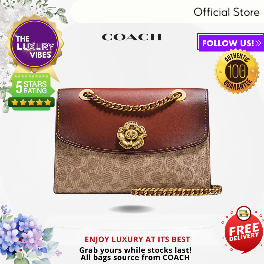 COACH Parker In Colorblock Signature Canvas Brass 30585