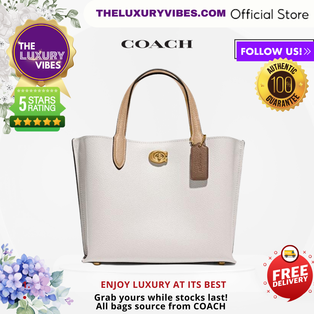 COACH Willow Tote 24 in Colorblock Chalk Multi C8561