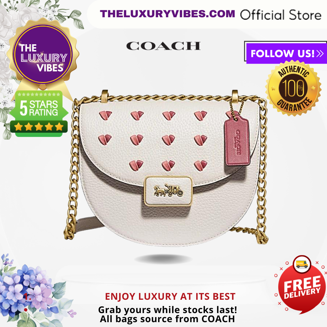 COACH Alie Saddle Bag With Heart Embroidery C3922