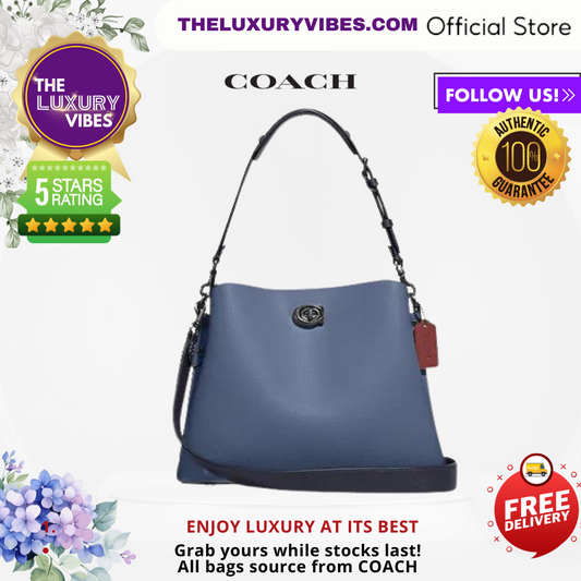 COACH Willow Shoulder Bag In Colorblock-Blue- C2590