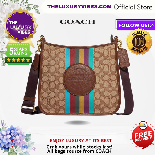 Coach Dempsey File Bag in signature jacquard with Stripe with COACH Patch CC144