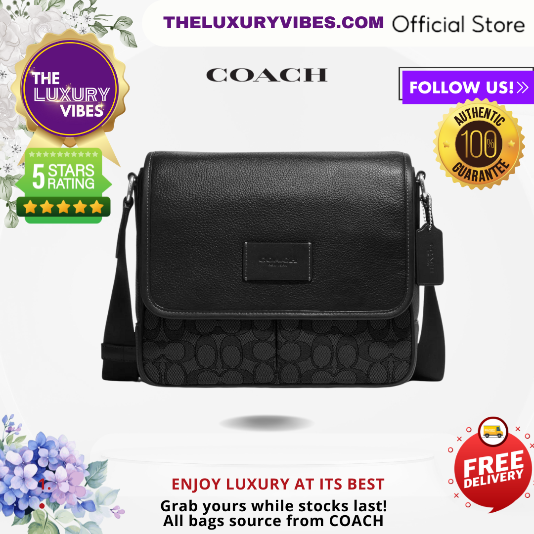 COACH Sprint Map Bag 25 in Signature Jacquard Black CE534