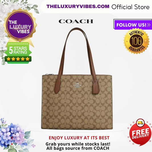 COACH Nina Tote In Signature Canvas Saddle Brown CL399