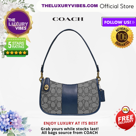 COACH Swinger Bag In Signature Jacquard-Navy Midnight Navy