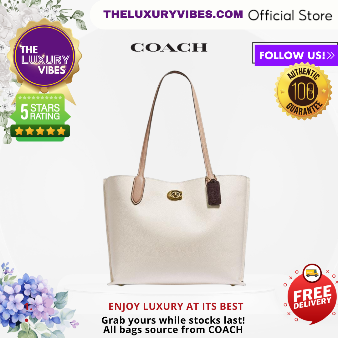 COACH Willow Tote In Colorblock Chalk Multi C0691