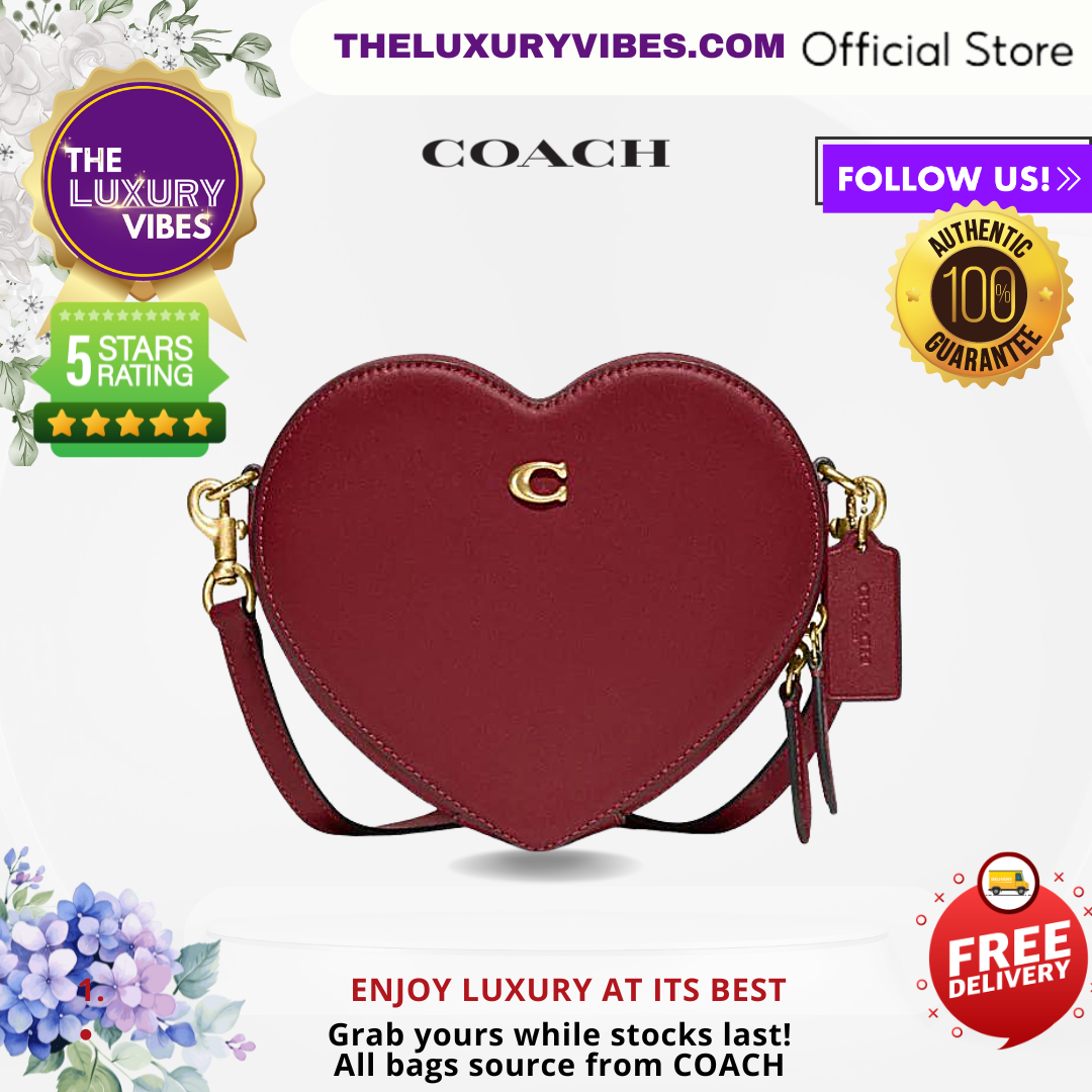 Coach Heart Crossbody In Red