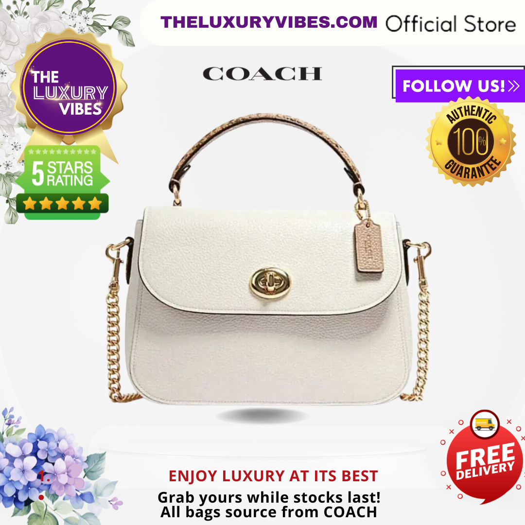 COACH Marlie Top Handle Satchel in White C1560