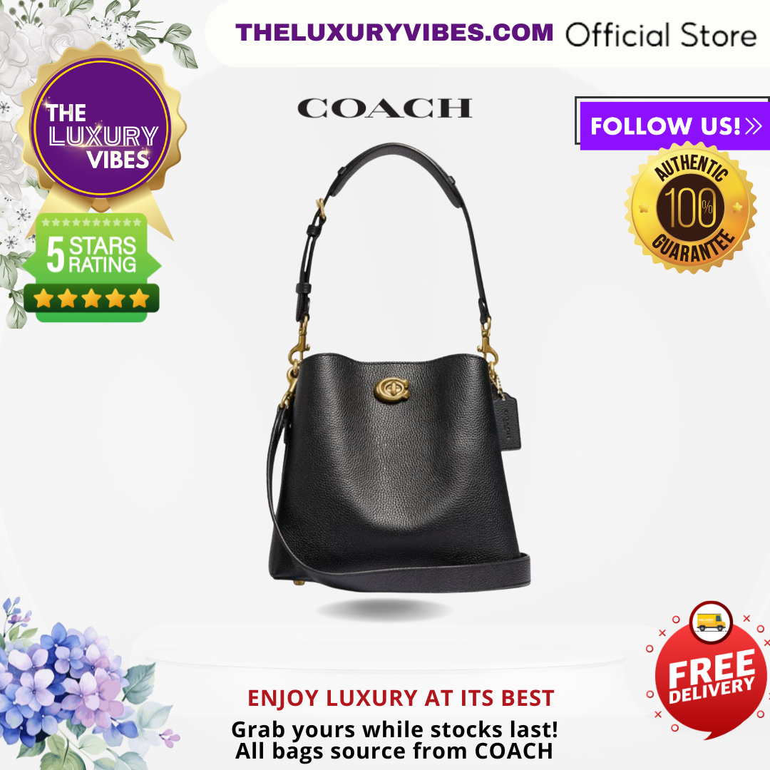 COACH Willow Bucket Bag in Brass/Black C3916