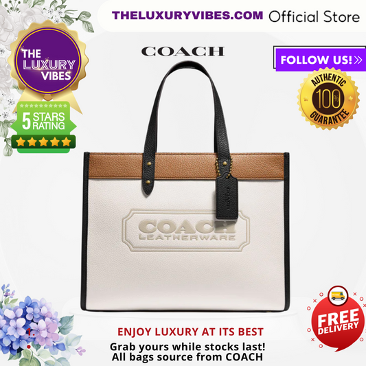 COACH Field Tote 30 in Colorblock with Coach Badge C0777