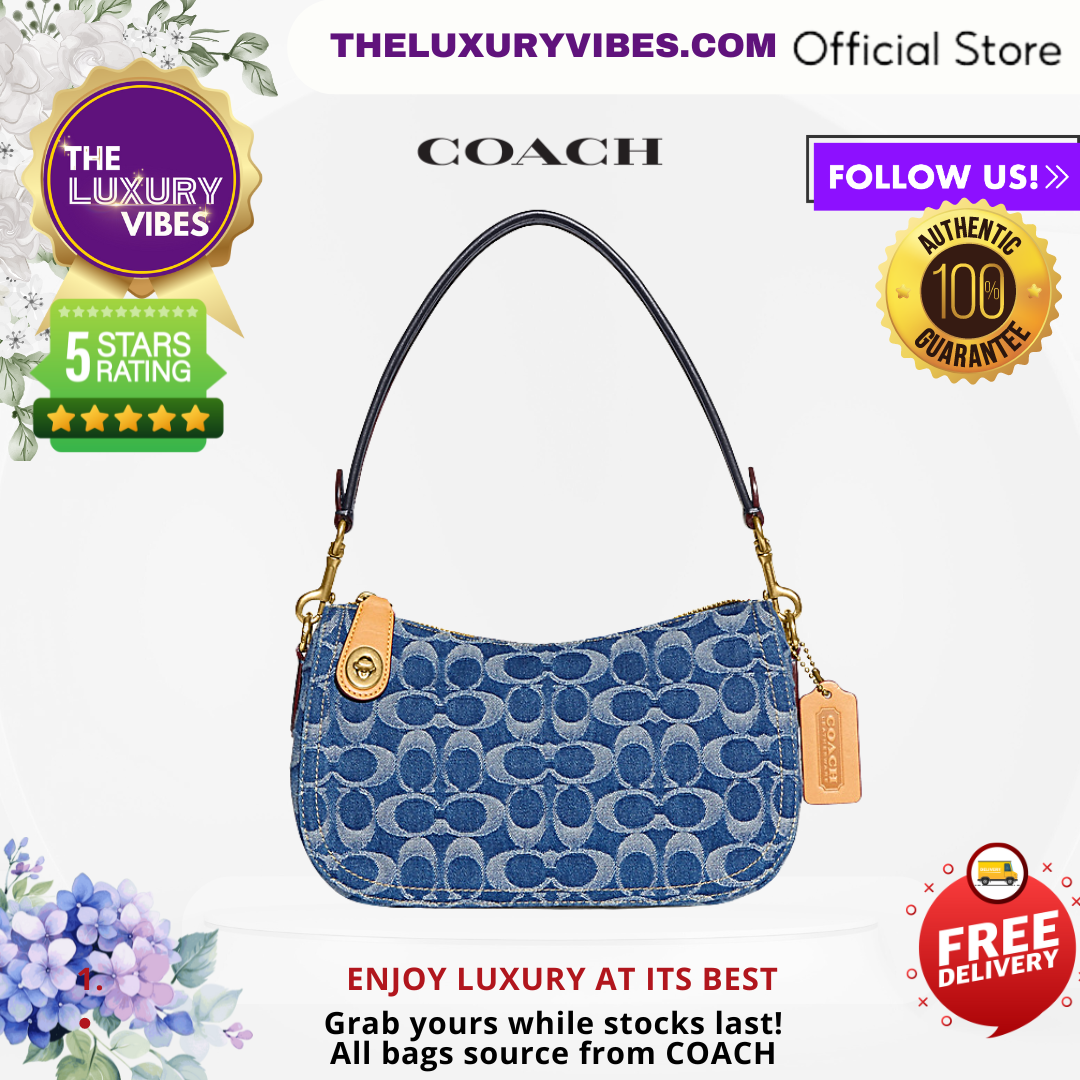 COACH-Swinger In Signature Denim-Indigo Midnight Navy Multi