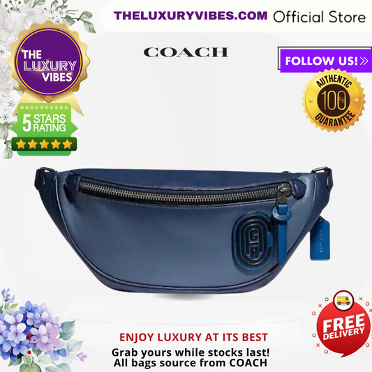 Coach Rivington Belt Bag In Colorblock With Coach Patch In Blue Multi 89079