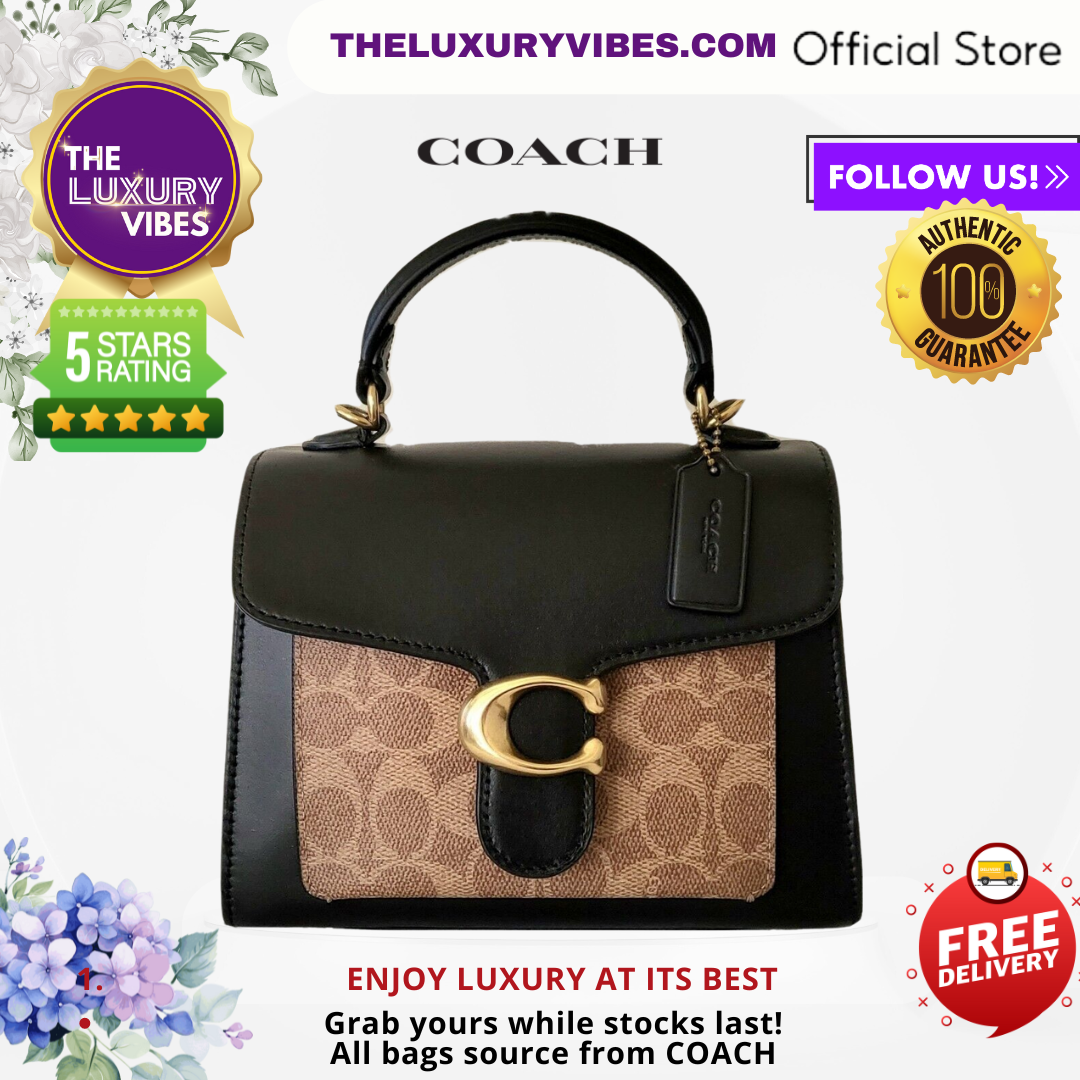 COACH Tabby Top Handle 20 in Signature Canvas Black 870