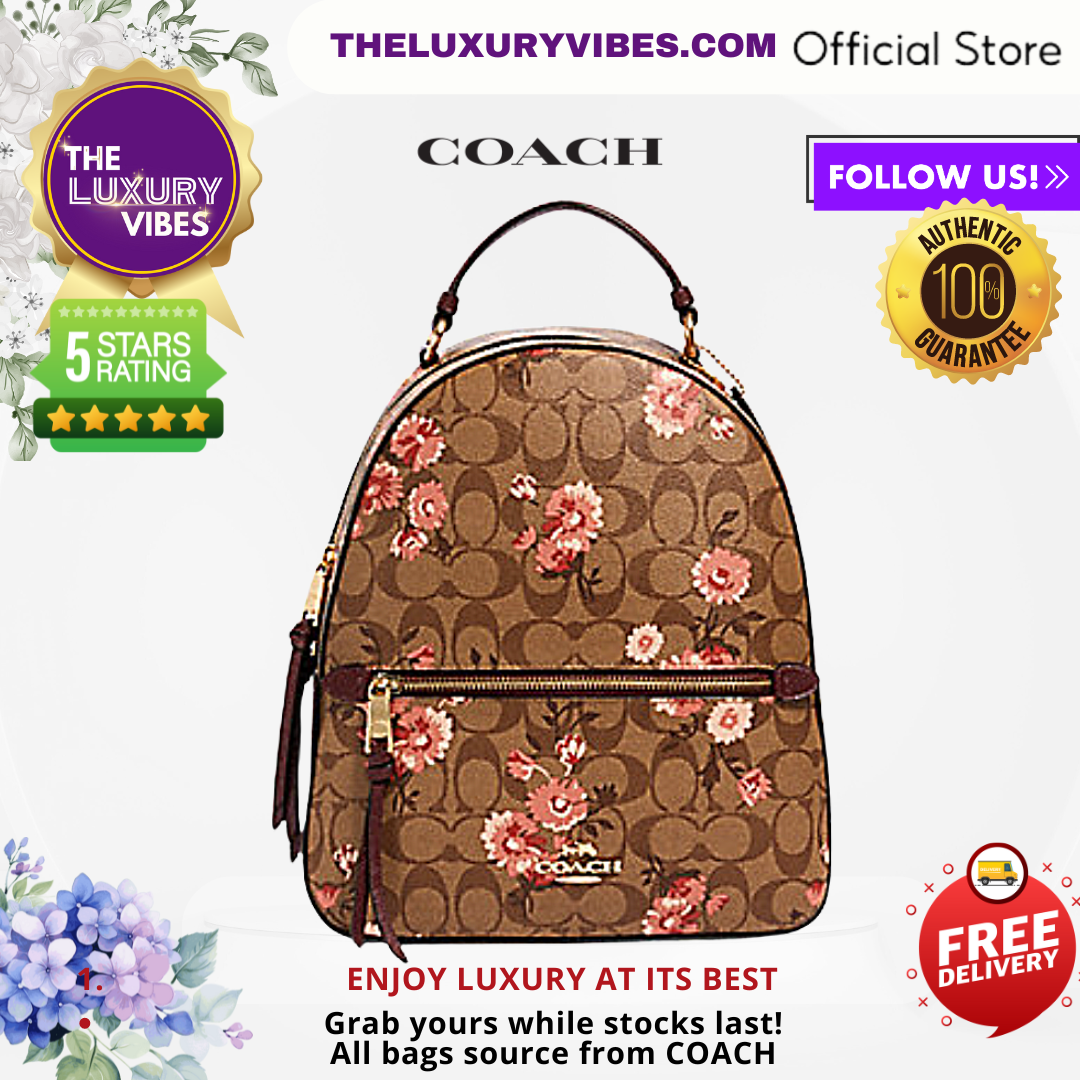 COACH Jordyn Backpack In Signature Canvas With Prairie Daisy Cluster Print 3054