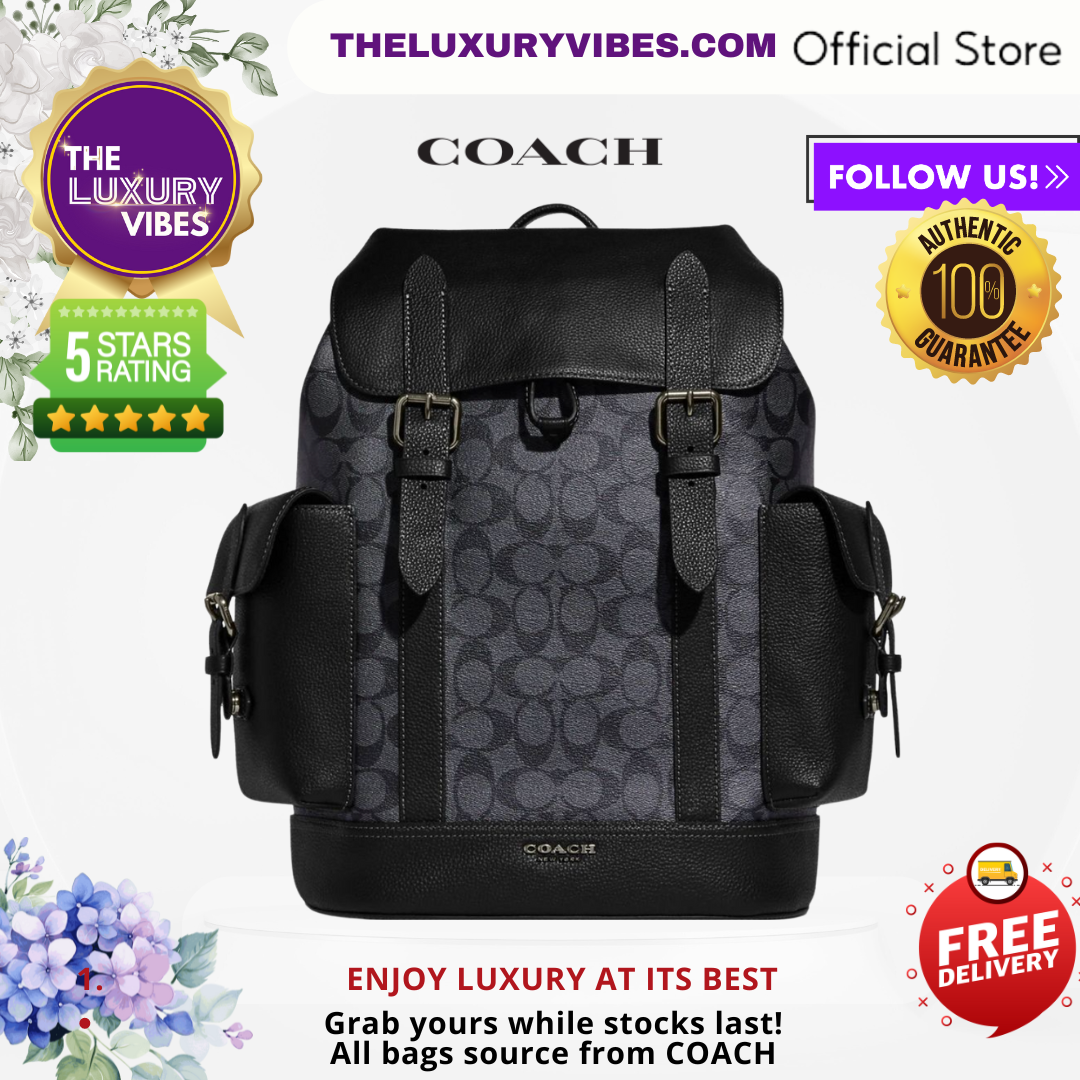 COACH Hudson Backpack in Signature Canvas black CB839