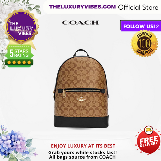 COACH Kenley Backpack In Signature Canvas - Khaki black