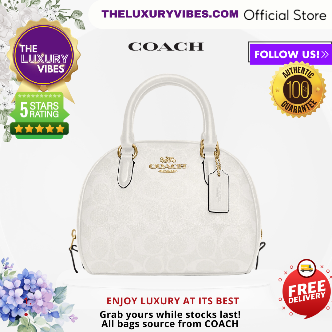 COACH Sydney Satchel in Signature Canvas Glacier White CA591