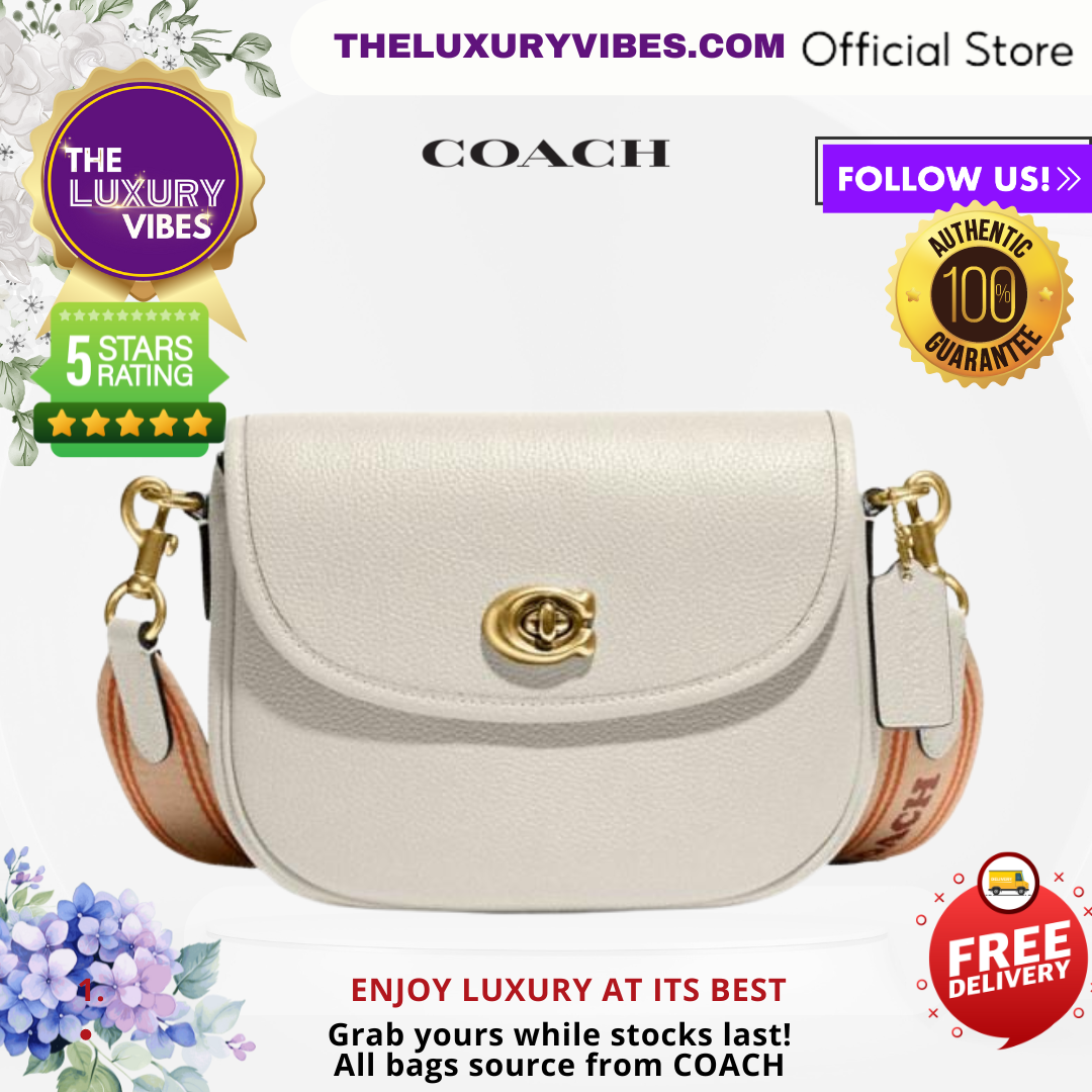 COACH Willow Saddle Bag in Chalk White CA094