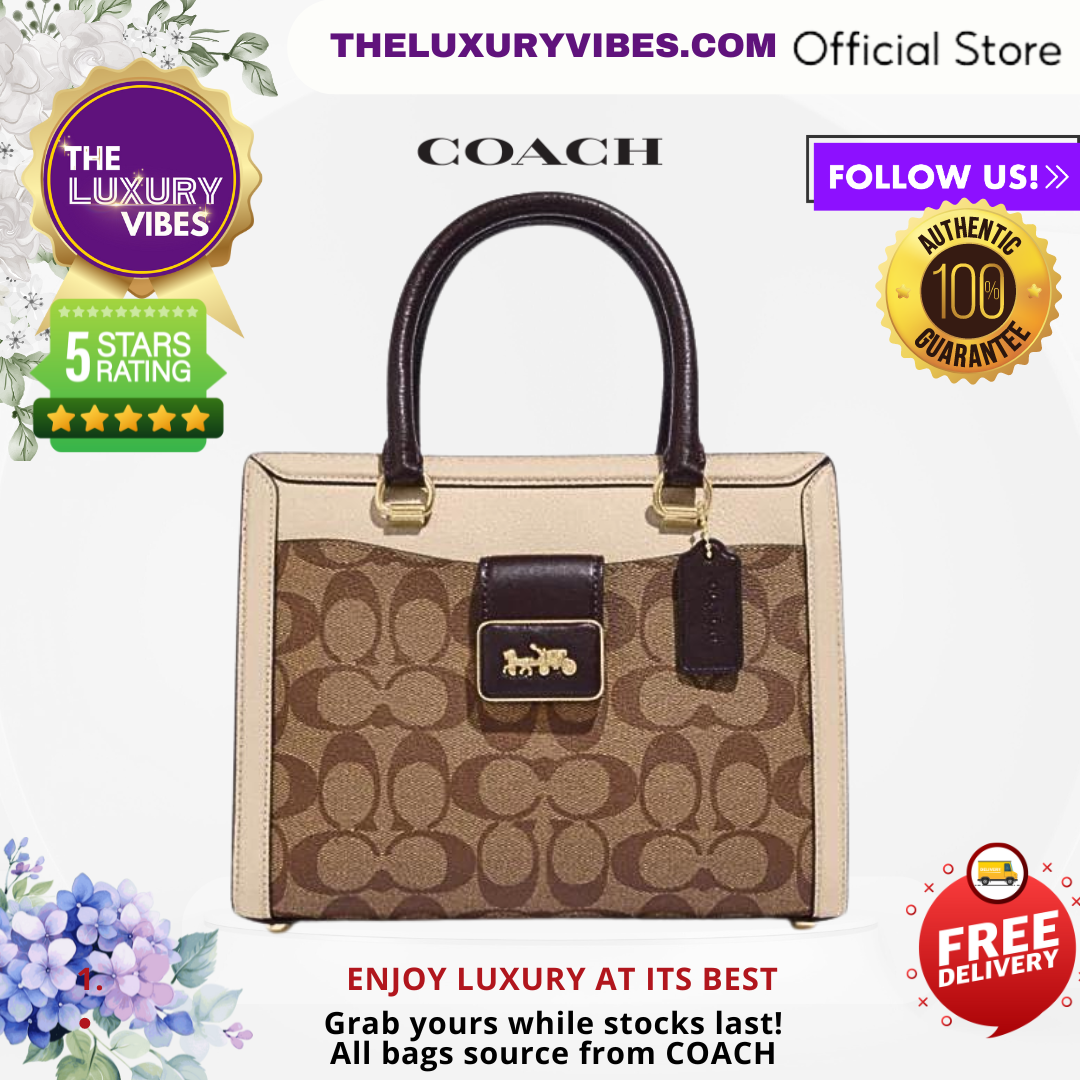 COACH Grace Carryall In Signature Canvas in Khaki Ivory CC142