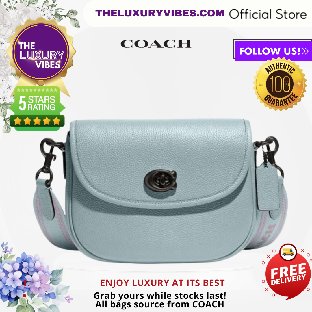 COACH Willow Saddle Bag in Blue Aqua CA094