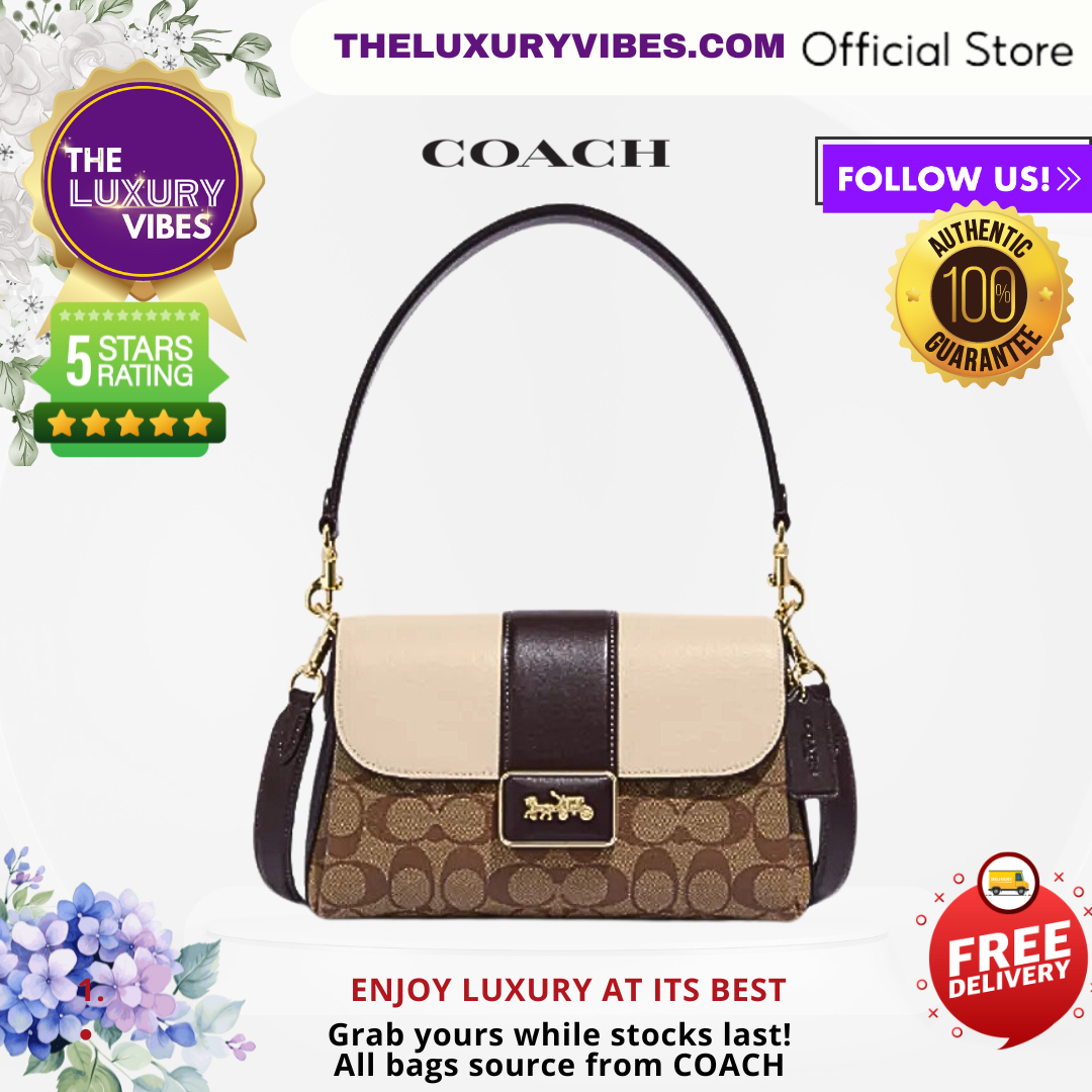 COACH Grace Shoulder Bag In Signature Canvas Ivory Multi CC066