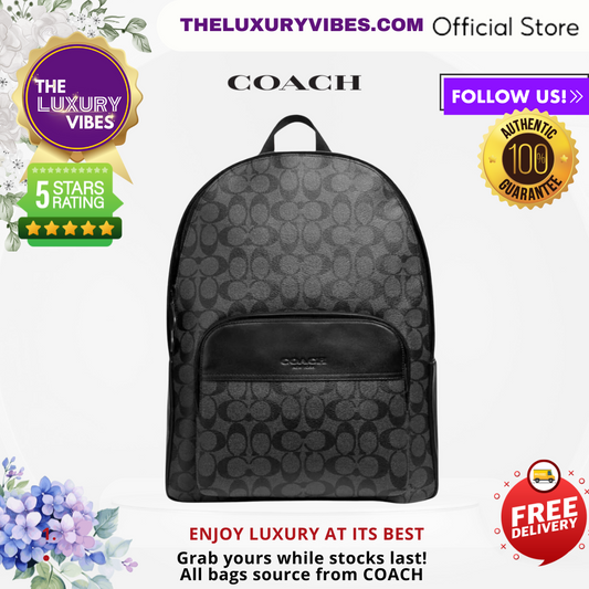 COACH Houston Backpack Signature Canvas in Black 72483