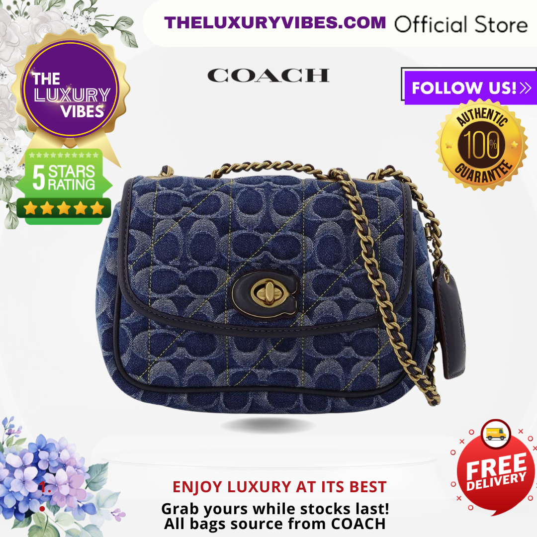 COACH Pillow Madison Shoulder Bag 18 in Denim CA581