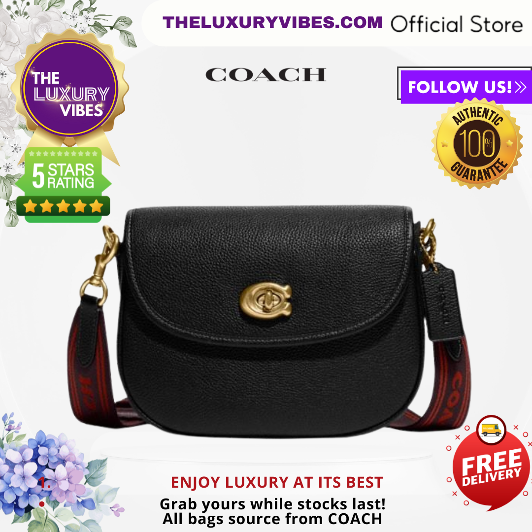 COACH Willow Saddle Bag in Black CA094