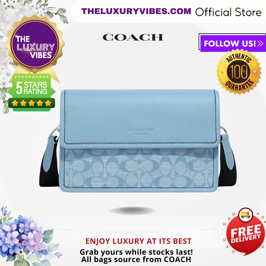 COACH Turner Flap Crossbody In Line Blue - CH828