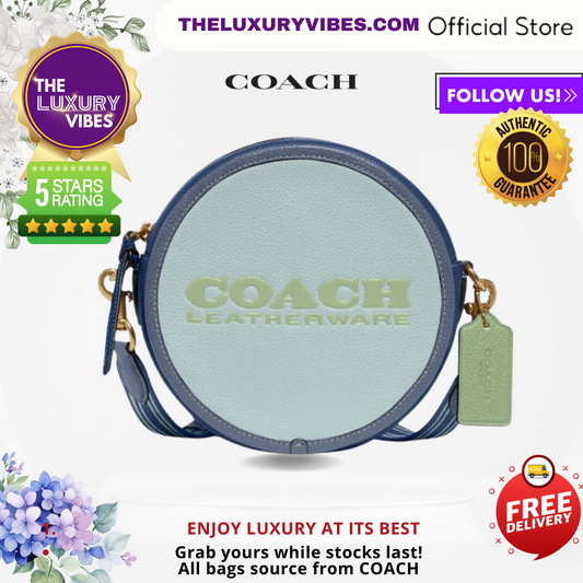 Coach Kia Circle Bag In Colorblock-Blue-CA098