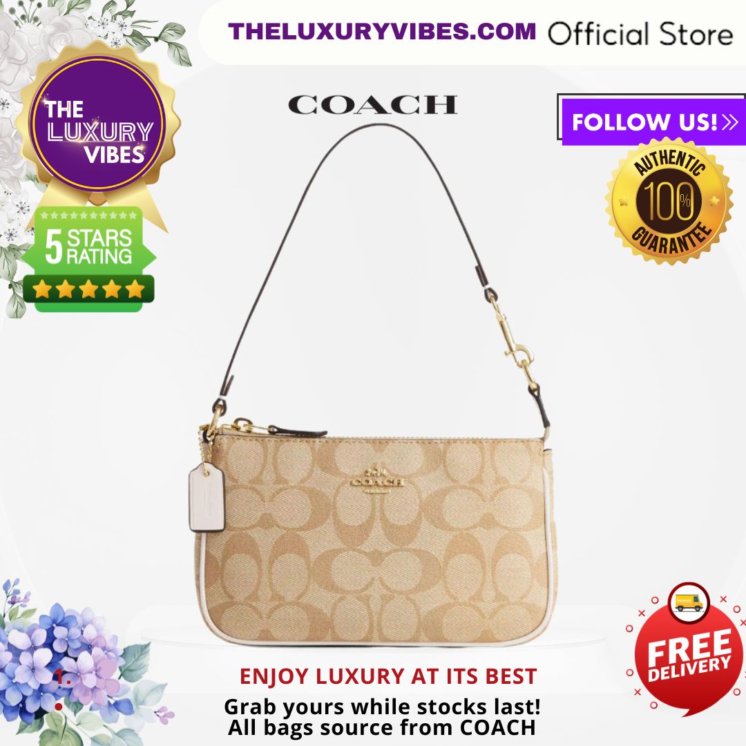 COACH Nolita 19 in Signature Canvas Khaki White