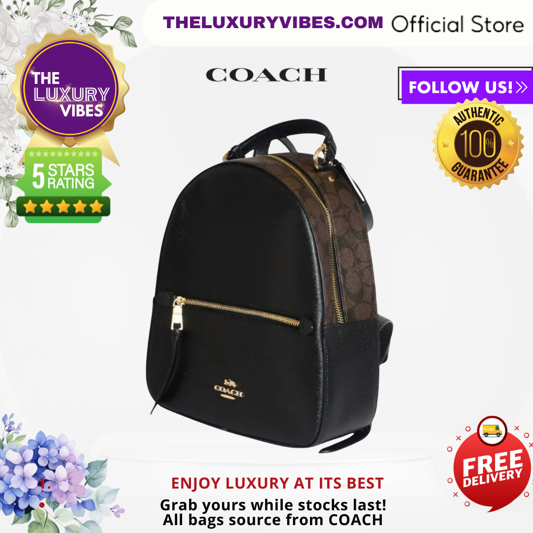 COACH Jordyn Backpack in Signature Canvas Black F76622