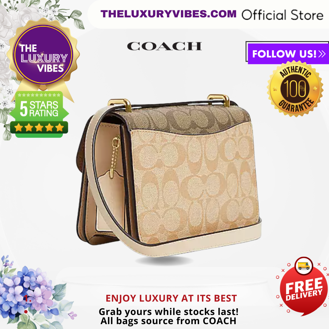 COACH Morgan Square Crossbody in Block Signature Canvas Khaki Multi CL429